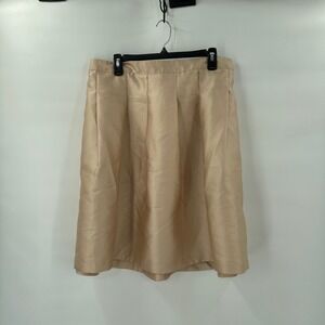 Lane Bryant Pleated A-Line Skirt Size 16 Gold‎ Champagne Satin Holiday Event NEW